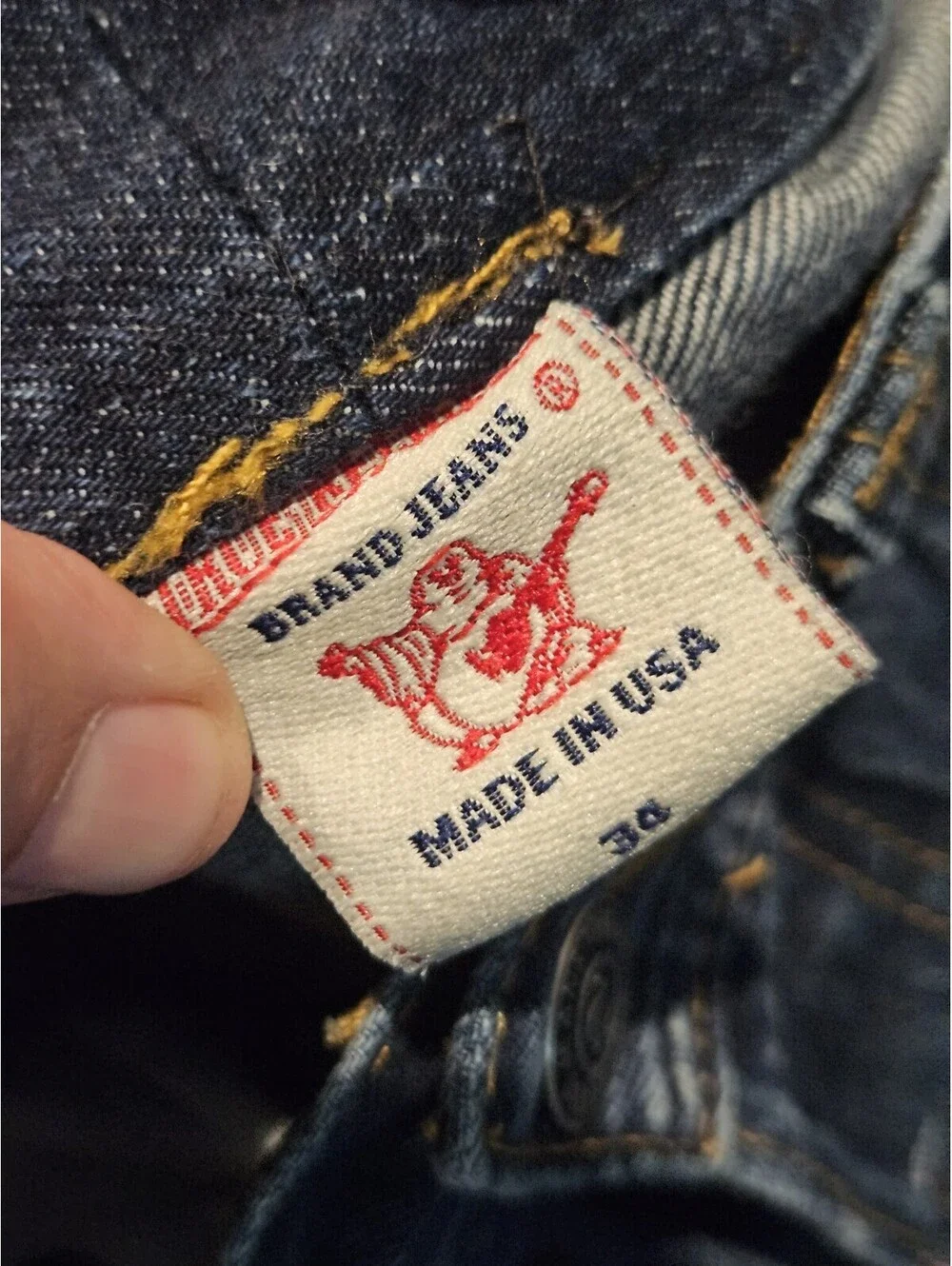 TRUE RELIGION Men’s Y2K VINTAGE BLAKE FLAP Denim Straight Button Fly sz 34x30